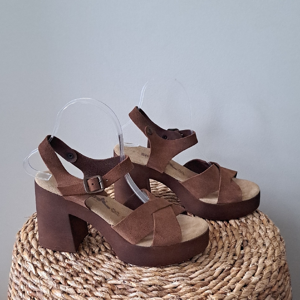 BioNatura Womens Brown Suede Boho/Dress Brown Suede‎ Platform Sandals EU39/US8